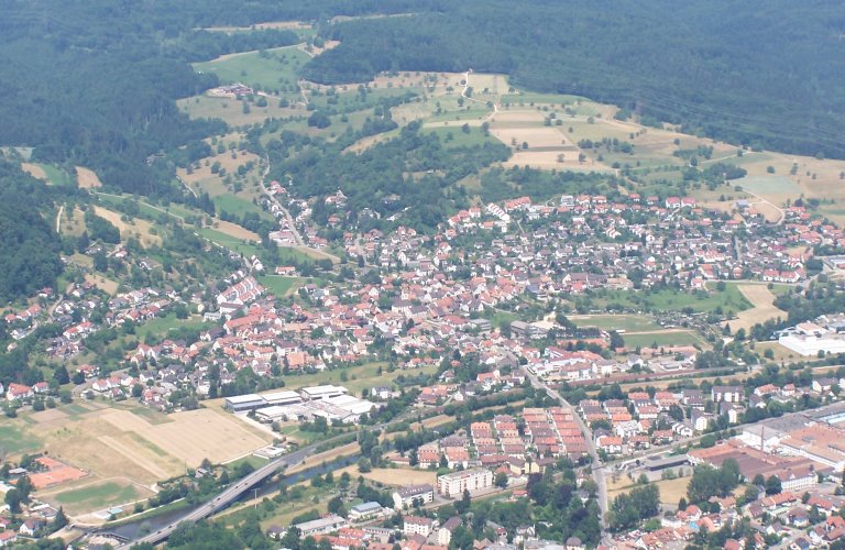 Hauingen aus luftiger Höhe